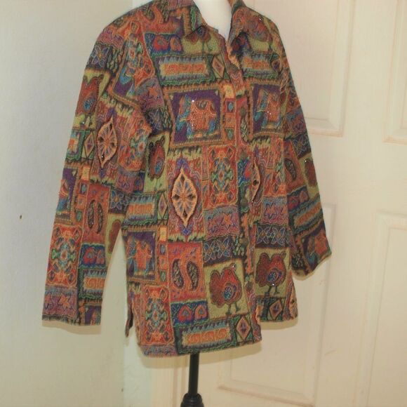 Chico’s Anniversary Collection Women’s Size 2 Long Sleeve Blazer Jacket - Picture 4 of 6